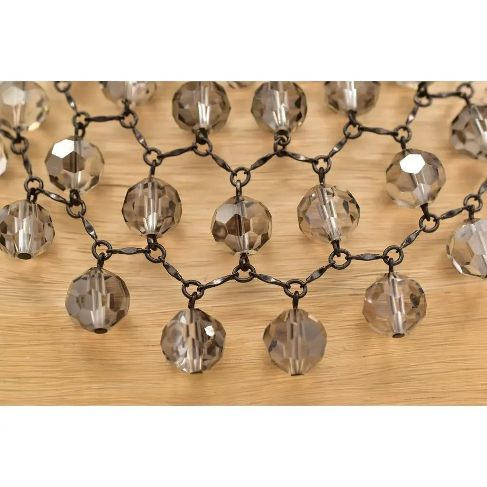 Banana Republic Vintage Glass Crystal Collar Bib Necklace Gray Statement BinBL